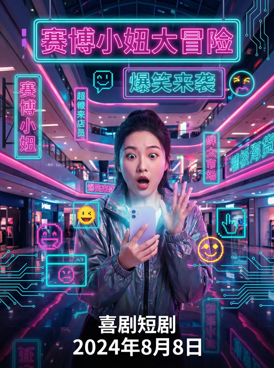 麻花影视 搞笑喜剧短剧 - 赛博小妞大冒险海报